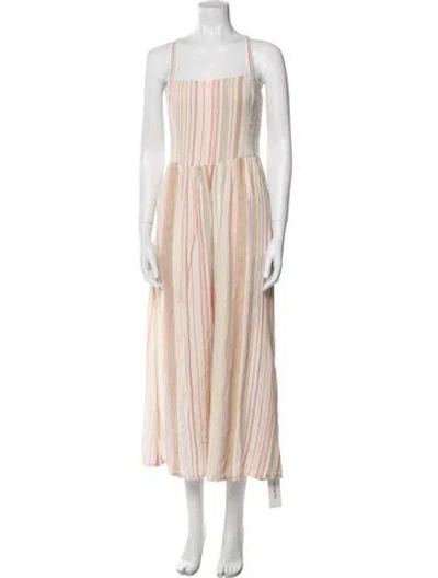 Pre-owned Ace & Jig Striped Long Dress In Neutral
