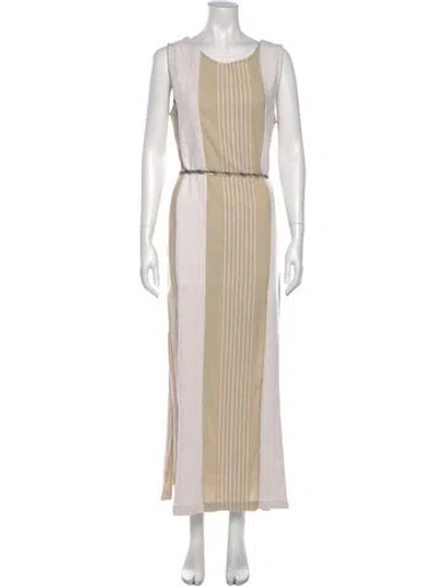 Pre-owned Ace & Jig Striped Long Dress In Neutral