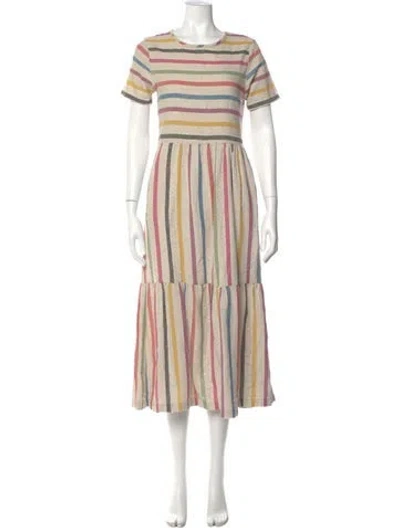 Pre-owned Ace & Jig Striped Long Dress In Neutral