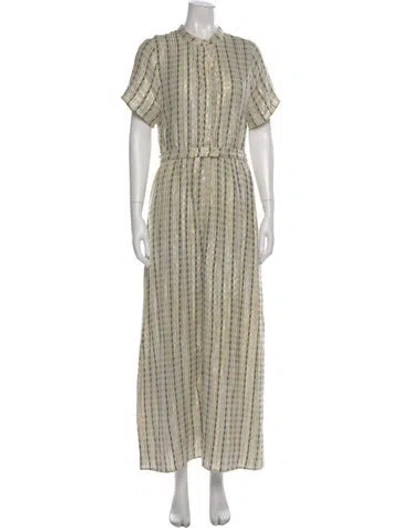 Pre-owned Ace & Jig Striped Long Dress In Neutral