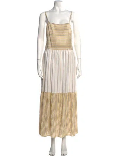 Pre-owned Ace & Jig Striped Long Dress In Neutrals