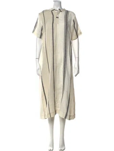 Pre-owned Ace & Jig Striped Long Dress In Neutrals