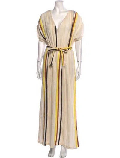 Pre-owned Ace & Jig Striped Long Dress In Neutrals