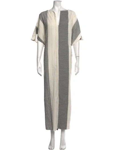 Pre-owned Ace & Jig Striped Long Dress In Neutrals
