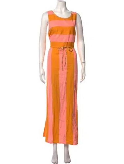 Pre-owned Ace & Jig Striped Long Dress In Orange