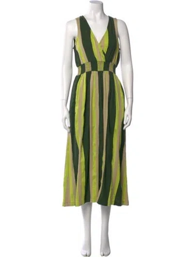 Pre-owned Ace & Jig Striped Long Dress W/ Tags In Green
