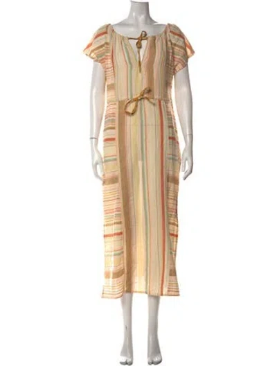 Pre-owned Ace & Jig Striped Long Dress W/ Tags In Neutrals