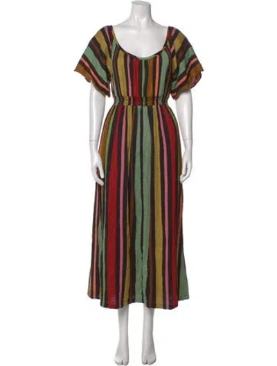 Pre-owned Ace & Jig Striped Long Dress In Yellow
