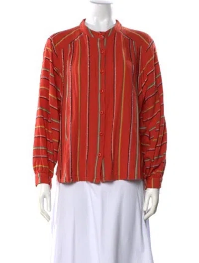 Pre-owned Ace & Jig Striped Long Sleeve Blouse