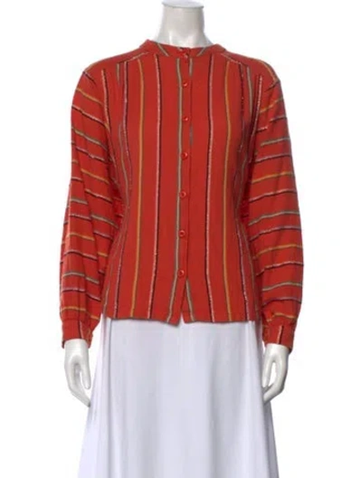 Pre-owned Ace & Jig Striped Long Sleeve Blouse In Metallic/orange