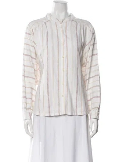 Pre-owned Ace & Jig Striped Long Sleeve Top In White