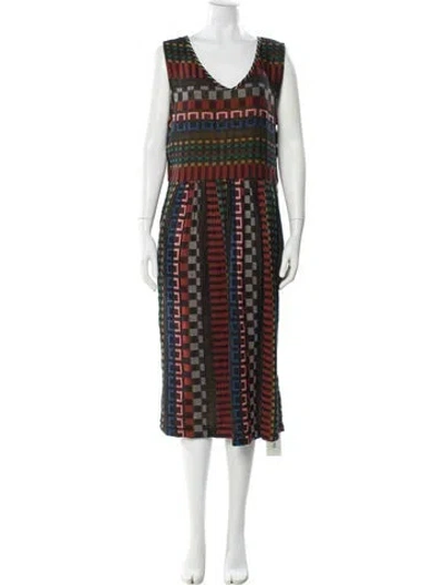 Pre-owned Ace & Jig Striped Midi Length Dress In Black