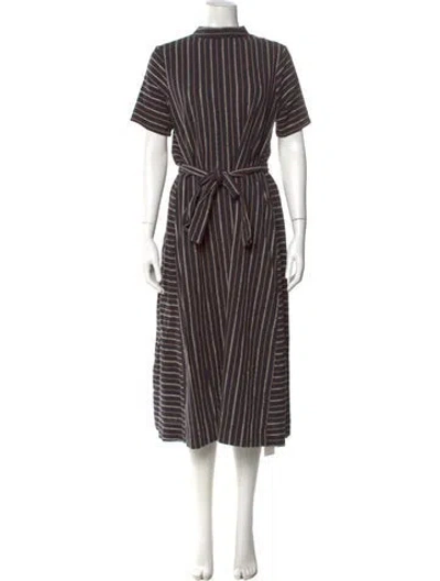 Pre-owned Ace & Jig Striped Midi Length Dress In Black