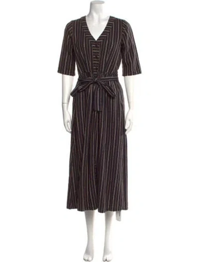 Pre-owned Ace & Jig Striped Midi Length Dress In Black