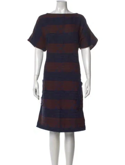 Pre-owned Ace & Jig Striped Midi Length Dress In Blue