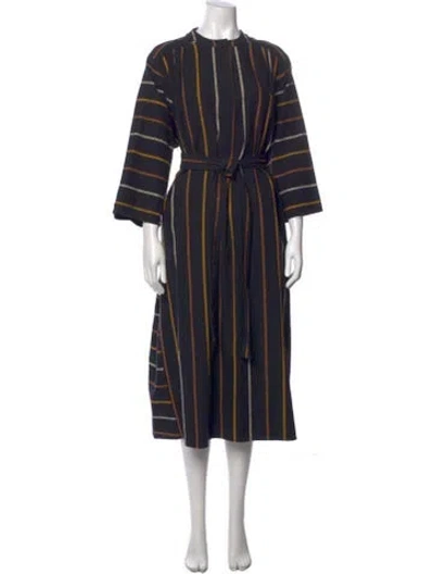 Pre-owned Ace & Jig Striped Midi Length Dress In Blue
