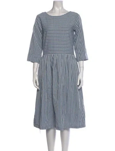 Pre-owned Ace & Jig Striped Midi Length Dress In Blue