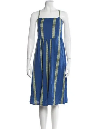 Pre-owned Ace & Jig Striped Midi Length Dress In Blue