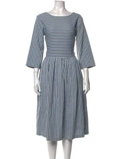 Pre-owned Ace & Jig Striped Midi Length Dress In Blue