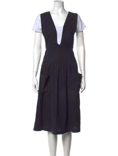 Pre-owned Ace & Jig Striped Midi Length Dress In Blue