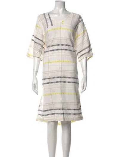 Pre-owned Ace & Jig Striped Midi Length Dress In Neutral