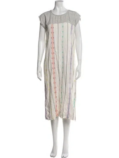 Pre-owned Ace & Jig Striped Midi Length Dress In Neutral