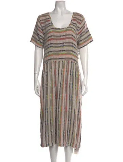 Pre-owned Ace & Jig Striped Midi Length Dress In Neutral