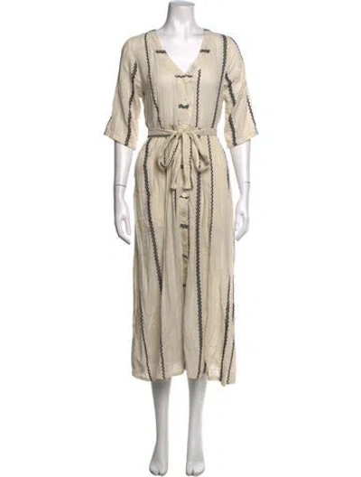 Pre-owned Ace & Jig Striped Midi Length Dress In Neutrals