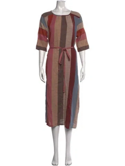 Pre-owned Ace & Jig Striped Midi Length Dress In Neutrals