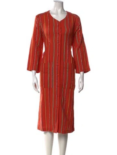 Pre-owned Ace & Jig Striped Midi Length Dress In Orange