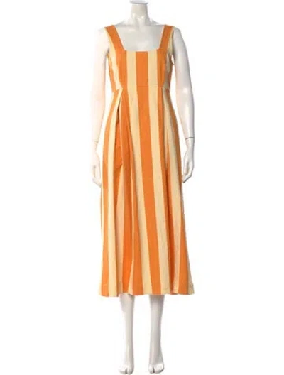 Pre-owned Ace & Jig Striped Midi Length Dress In Orange