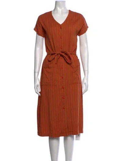 Pre-owned Ace & Jig Striped Midi Length Dress In Orange