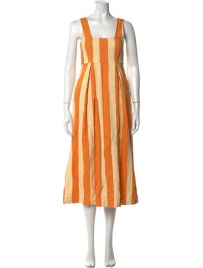Pre-owned Ace & Jig Striped Midi Length Dress In Orange
