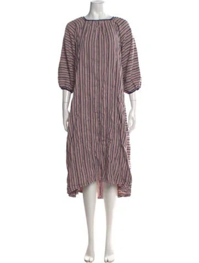 Pre-owned Ace & Jig Striped Midi Length Dress In Pink