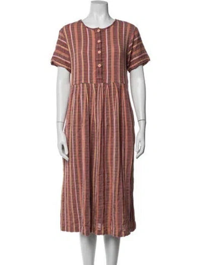 Pre-owned Ace & Jig Striped Midi Length Dress In Pink