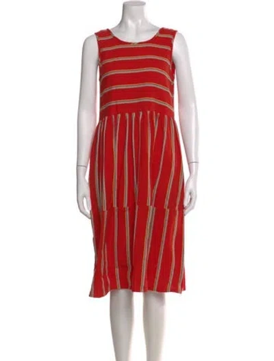 Pre-owned Ace & Jig Striped Midi Length Dress In Red