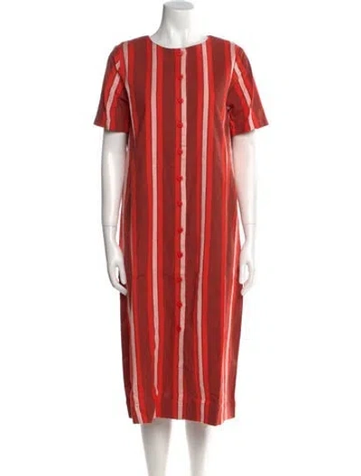 Pre-owned Ace & Jig Striped Midi Length Dress W/ Tags In Red