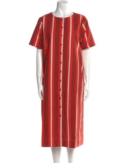 Pre-owned Ace & Jig Striped Midi Length Dress W/ Tags In Red