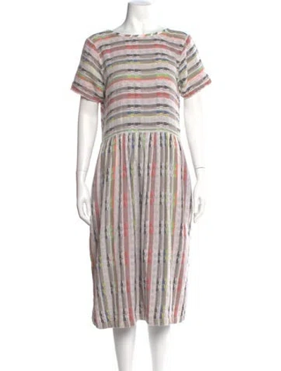 Pre-owned Ace & Jig Striped Midi Length Dress In White