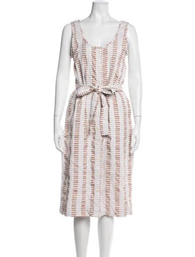 Pre-owned Ace & Jig Striped Midi Length Dress In White