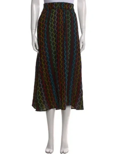 Pre-owned Ace & Jig Striped Midi Length Skirt In Black