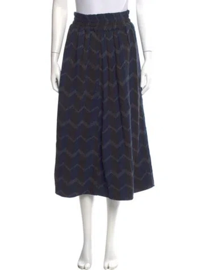 Pre-owned Ace & Jig Striped Midi Length Skirt In Blue