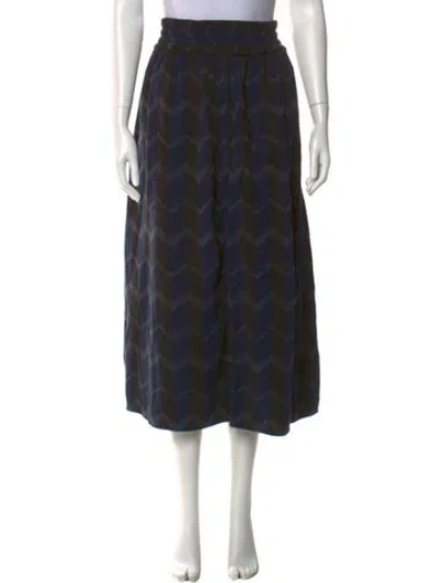 Pre-owned Ace & Jig Striped Midi Length Skirt In Blue