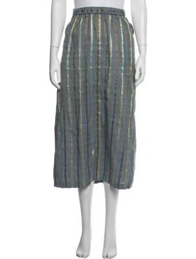 Pre-owned Ace & Jig Striped Midi Length Skirt In Blue
