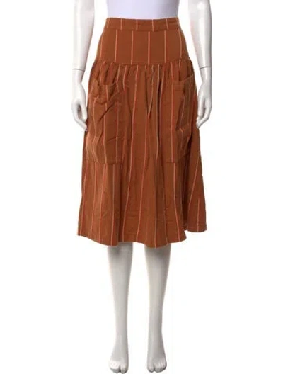 Pre-owned Ace & Jig Striped Midi Length Skirt In Neutrals