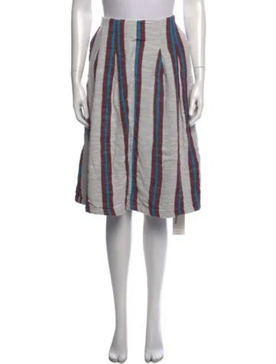 Pre-owned Ace & Jig Striped Midi Length Skirt In Neutrals