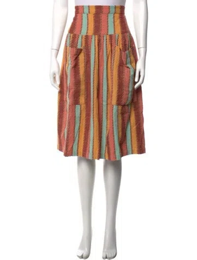 Pre-owned Ace & Jig Striped Midi Length Skirt In Red