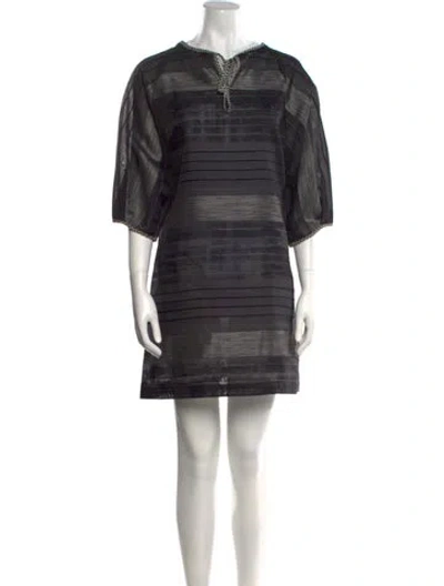 Pre-owned Ace & Jig Striped Mini Dress In Black