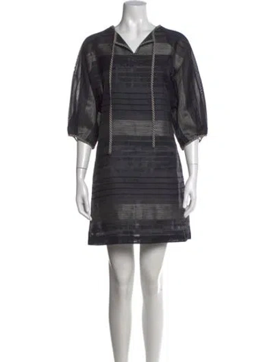 Pre-owned Ace & Jig Striped Mini Dress In Black