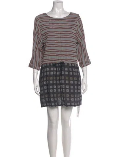 Pre-owned Ace & Jig Striped Mini Dress In Gray